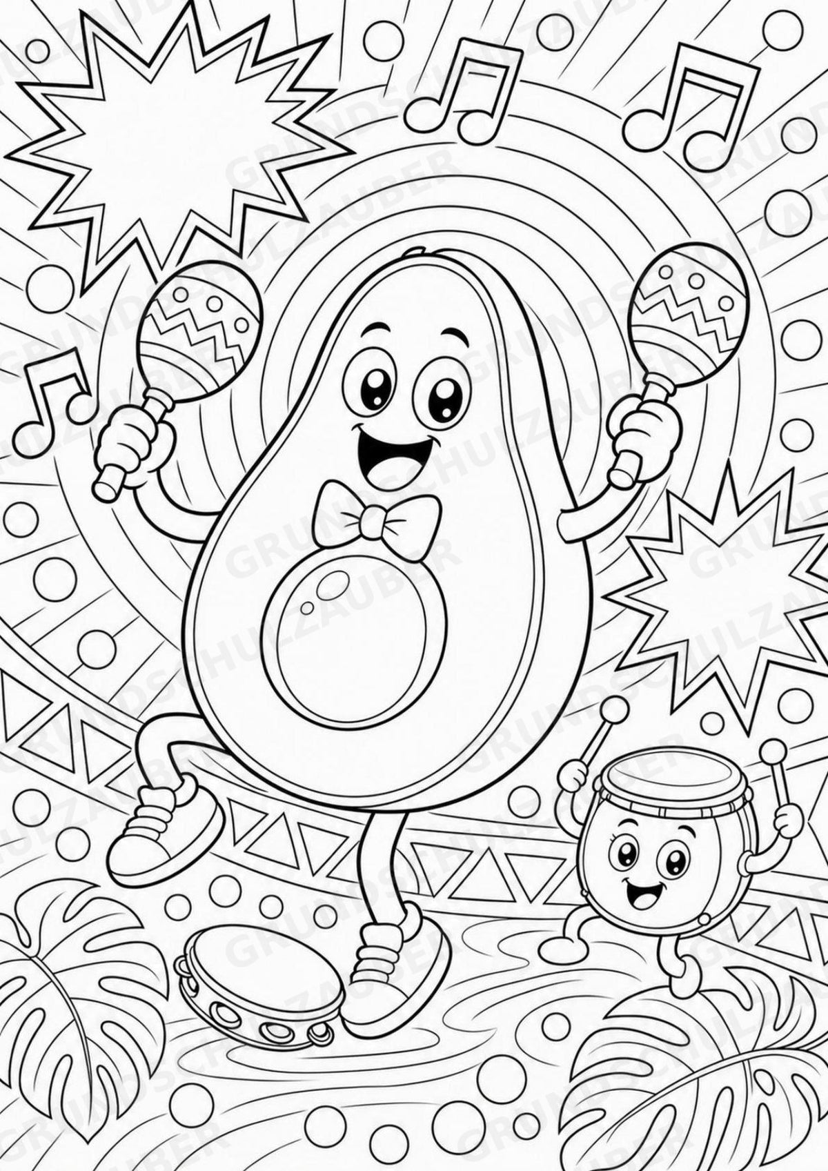 Avocado POP Art Ausmalbilder 15 Malvorlagen – Materialseite 12