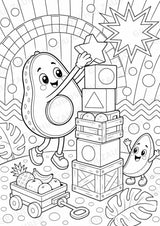 Avocado POP Art Ausmalbilder 15 Malvorlagen – Materialseite 14
