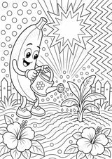 Banane POP Art Ausmalbilder 15 Malvorlagen – Materialseite 2