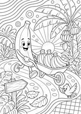 Banane POP Art Ausmalbilder 15 Malvorlagen – Materialseite 4