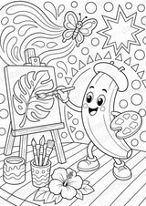 Banane POP Art Ausmalbilder 15 Malvorlagen – Materialseite 6