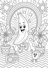 Banane POP Art Ausmalbilder 15 Malvorlagen – Materialseite 8