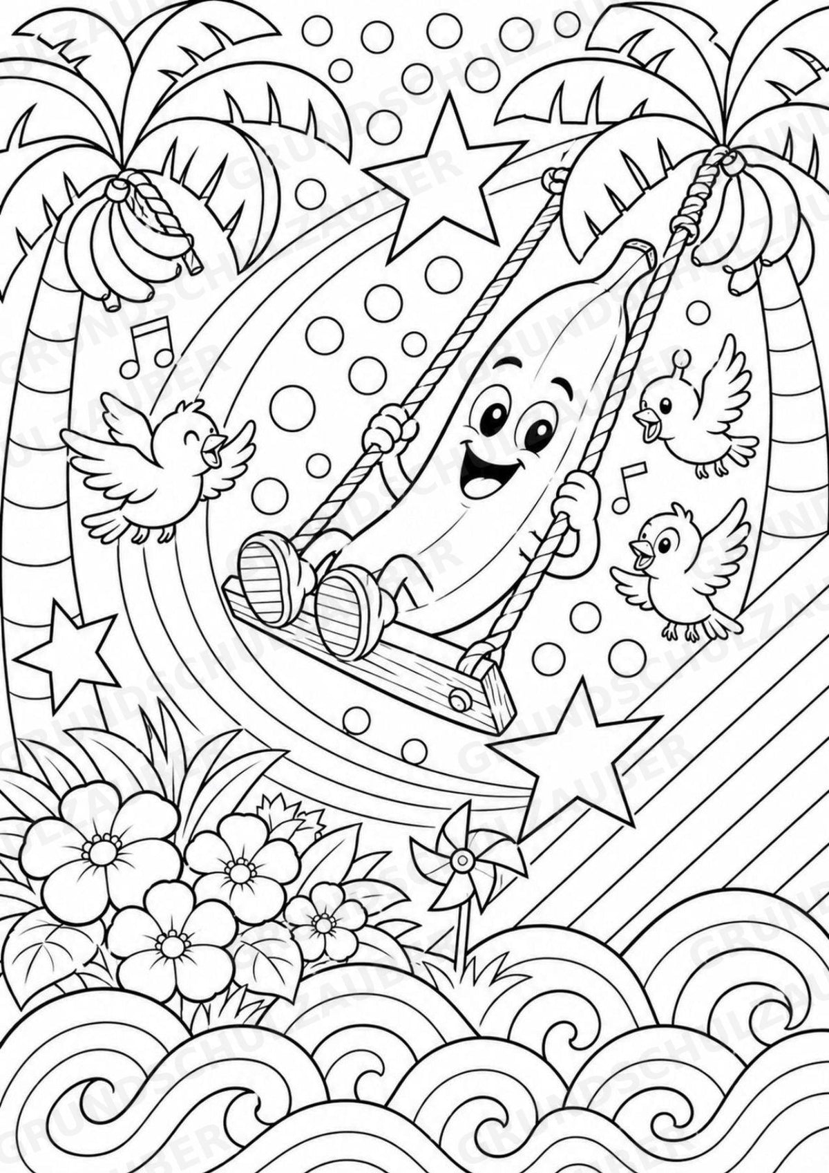 Banane POP Art Ausmalbilder 15 Malvorlagen – Materialseite 9