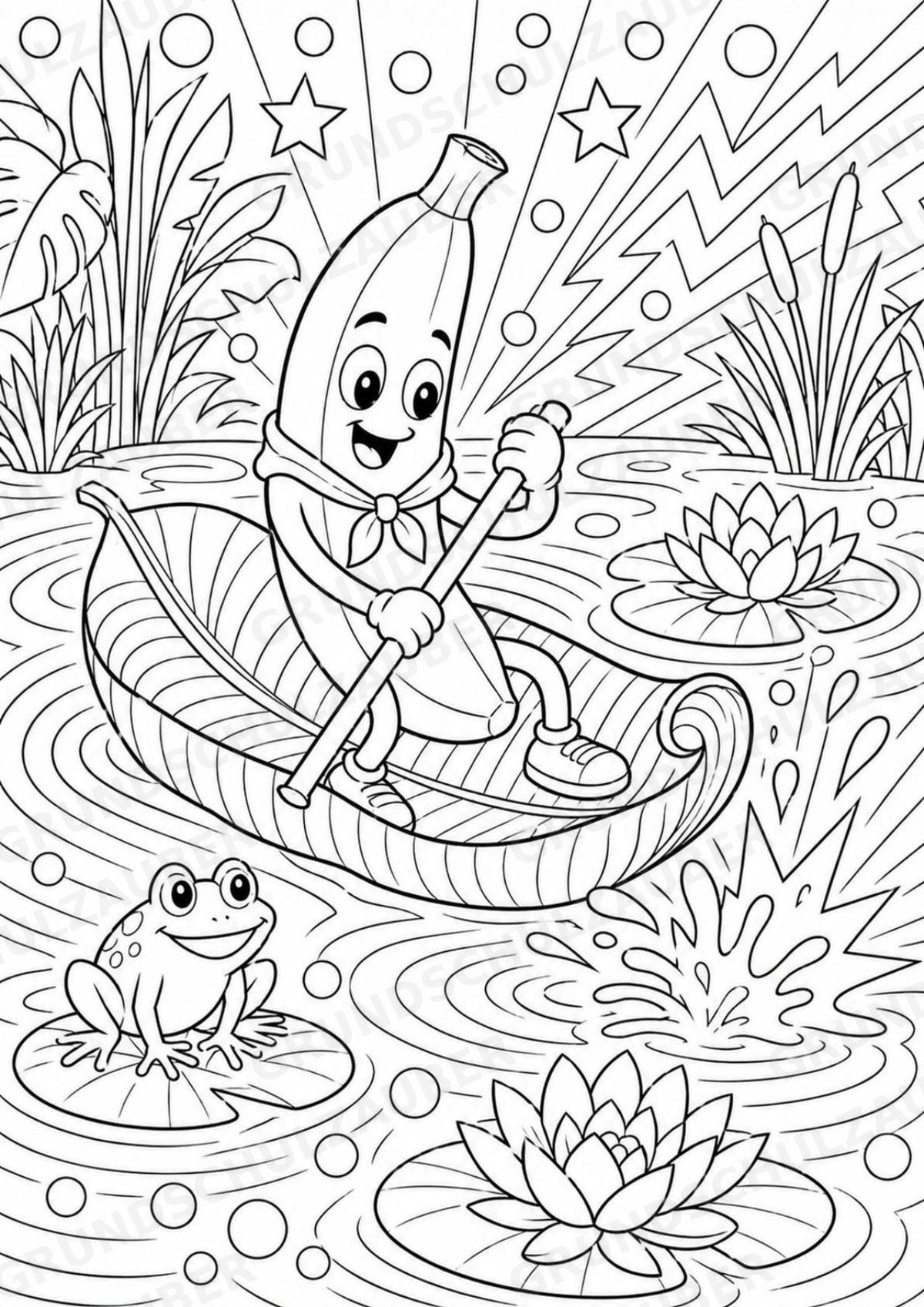 Banane POP Art Ausmalbilder 15 Malvorlagen – Materialseite 11