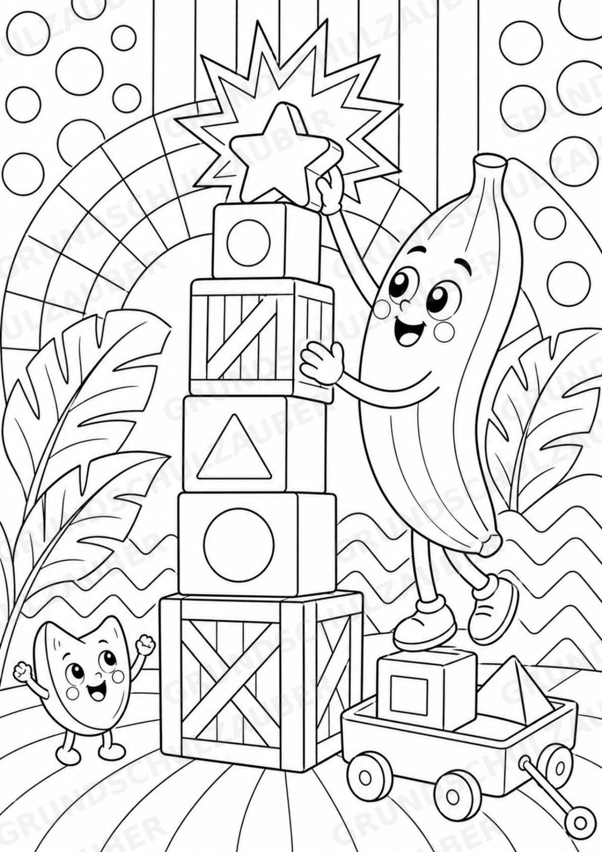 Banane POP Art Ausmalbilder 15 Malvorlagen – Materialseite 14