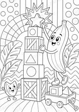 Banane POP Art Ausmalbilder 15 Malvorlagen – Materialseite 14