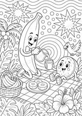 Banane POP Art Ausmalbilder 15 Malvorlagen – Materialseite 15