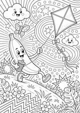 Banane POP Art Ausmalbilder 15 Malvorlagen – Materialseite 16