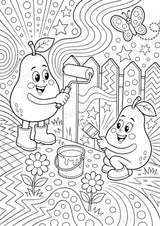 Birne POP Art Ausmalbilder 15 Malvorlagen – Materialseite 2