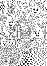 Birne POP Art Ausmalbilder 15 Malvorlagen – Materialseite 3