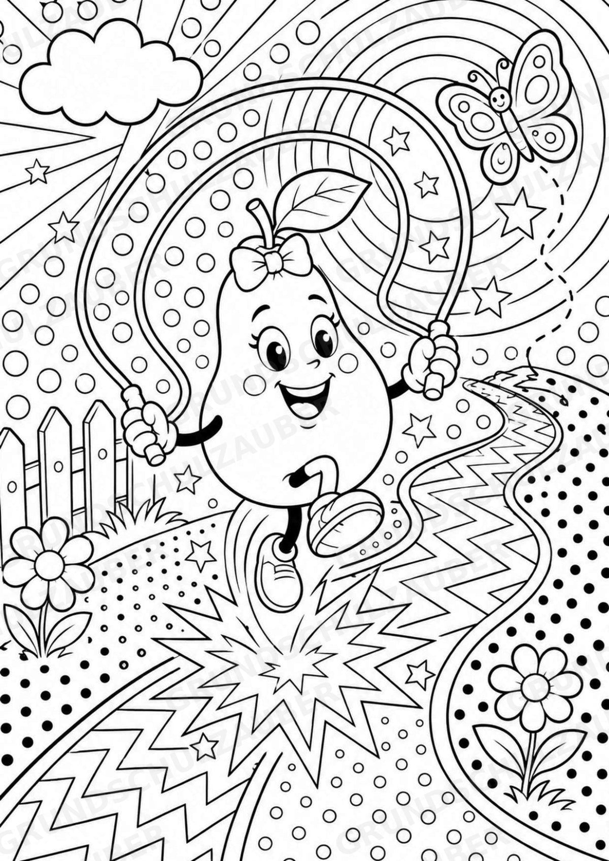 Birne POP Art Ausmalbilder 15 Malvorlagen – Materialseite 4