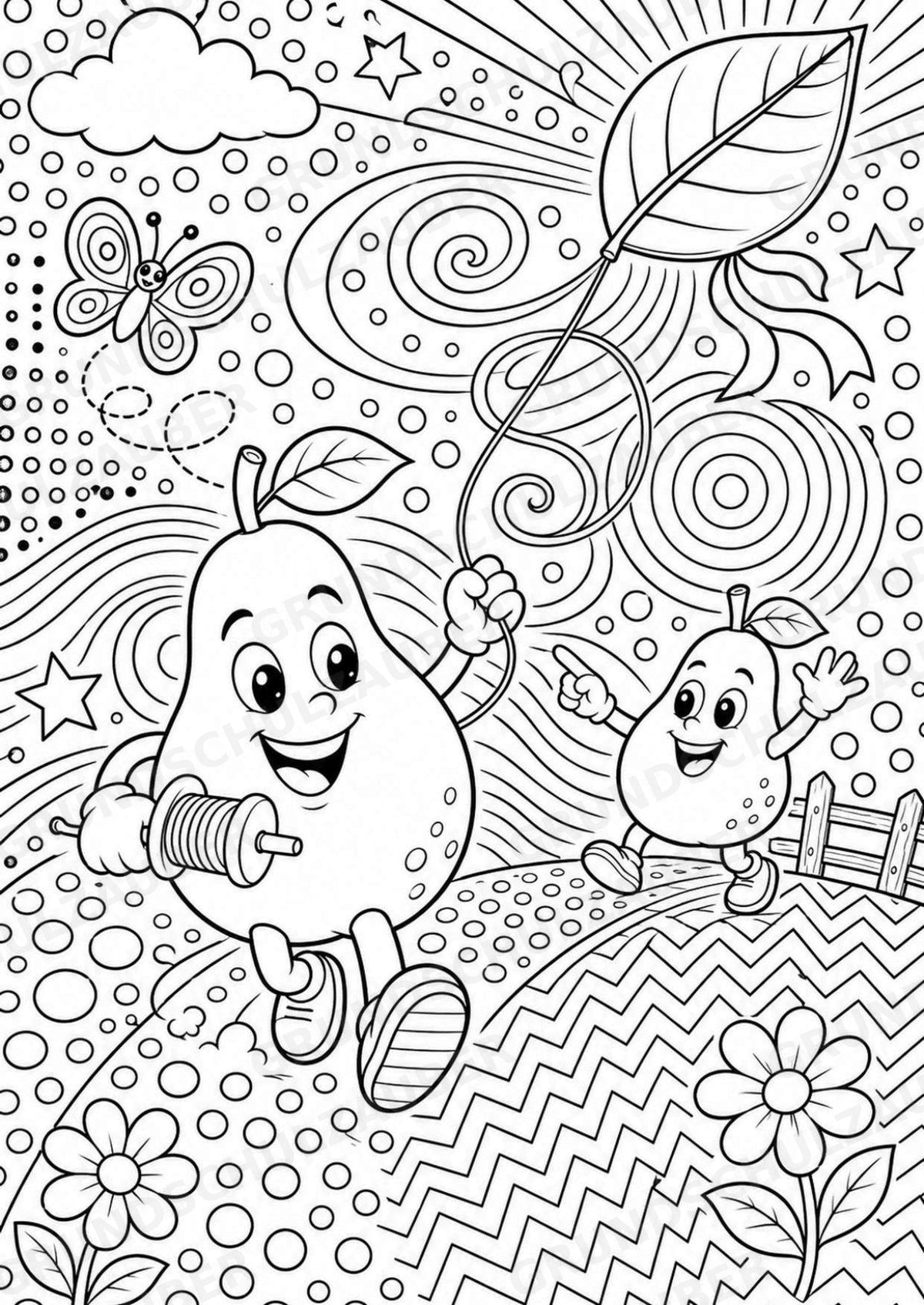 Birne POP Art Ausmalbilder 15 Malvorlagen – Materialseite 6