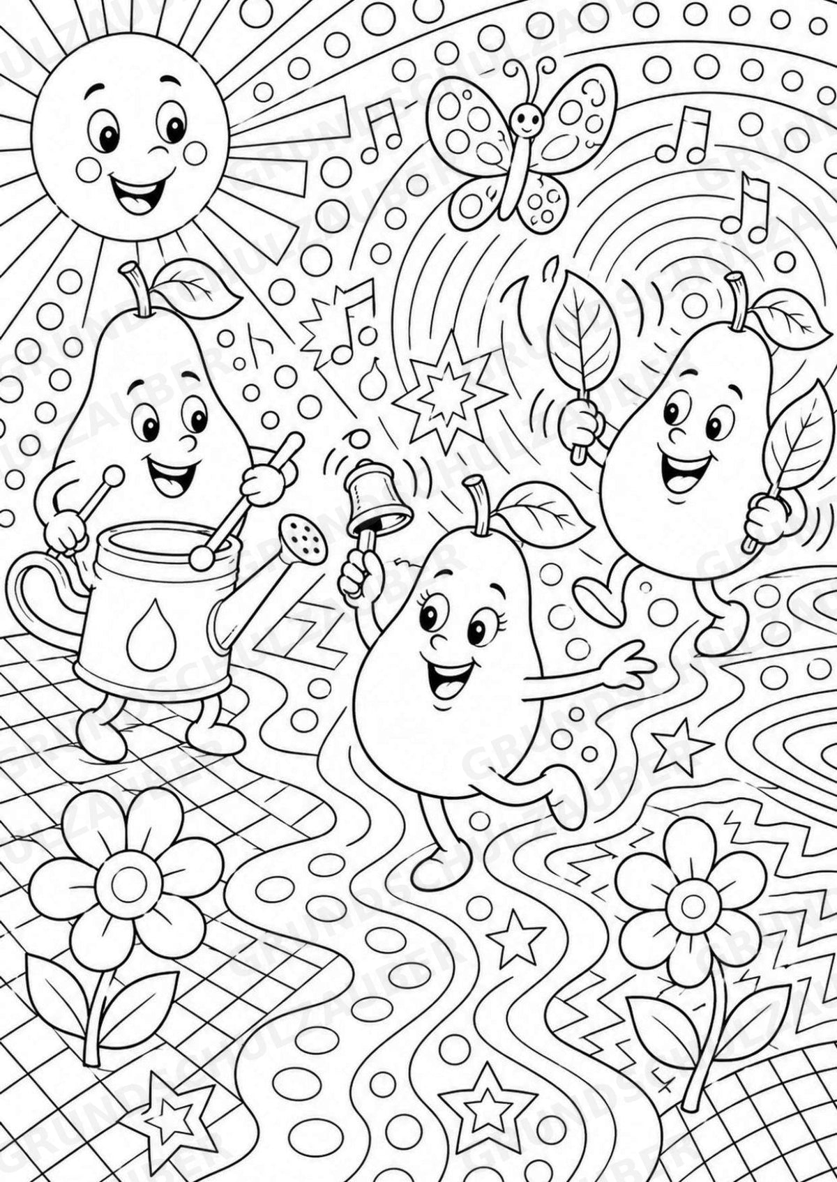 Birne POP Art Ausmalbilder 15 Malvorlagen – Materialseite 9