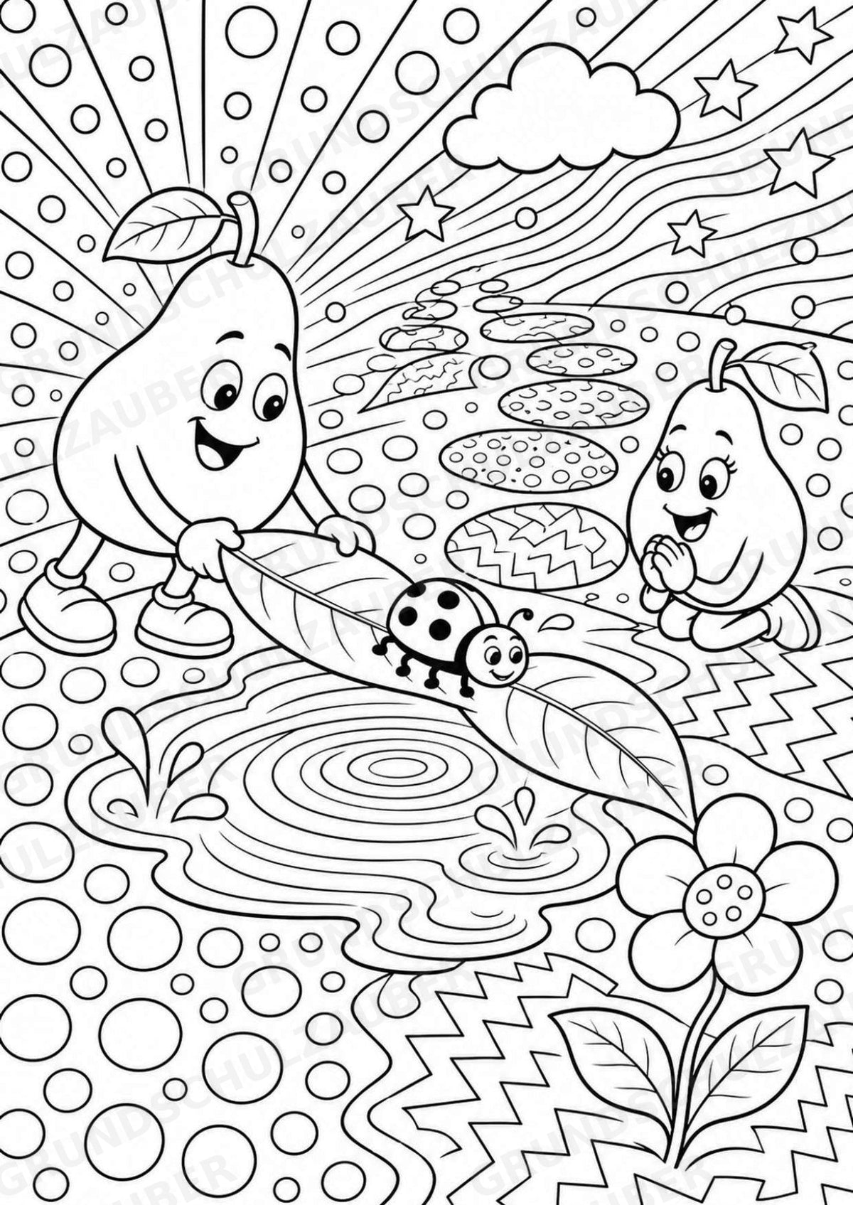 Birne POP Art Ausmalbilder 15 Malvorlagen – Materialseite 10