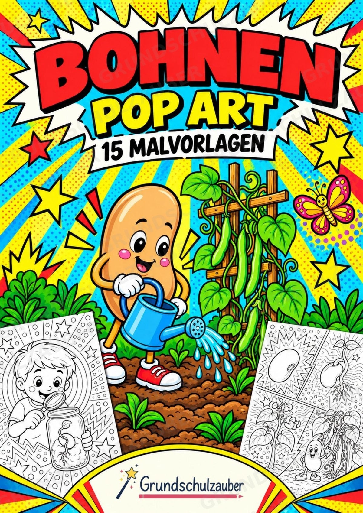 Bohnen POP Art Ausmalbilder 15 Malvorlagen – Cover