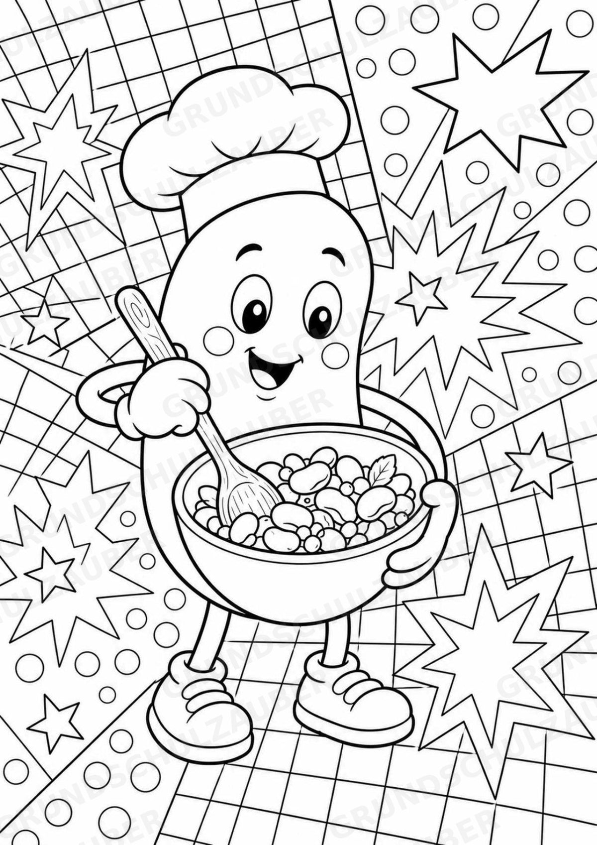 Bohnen POP Art Ausmalbilder 15 Malvorlagen – Materialseite 6