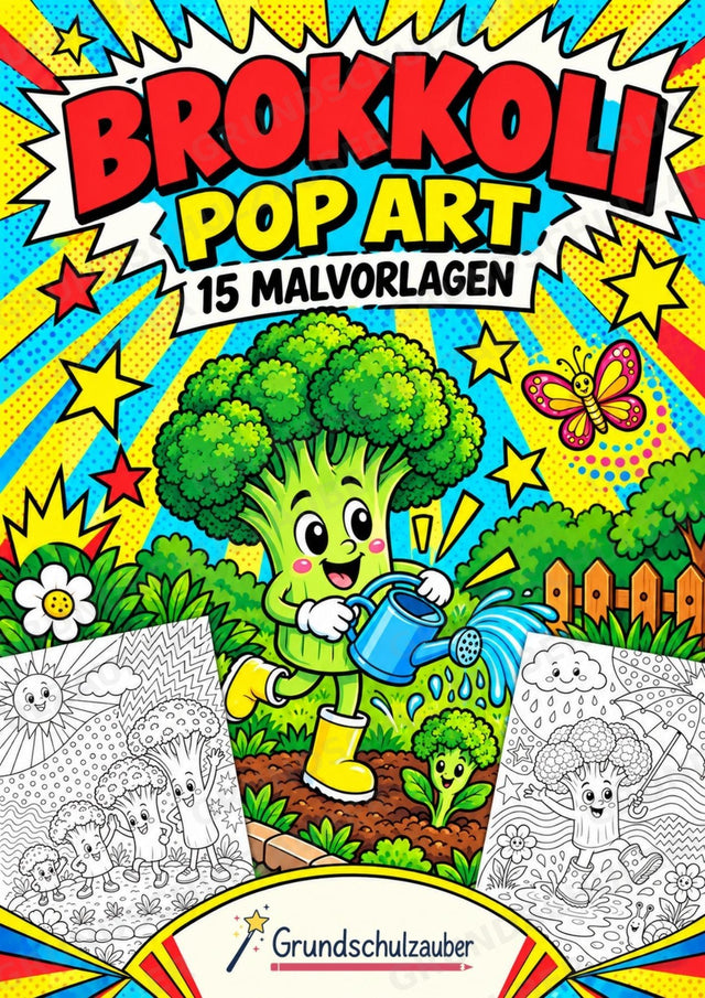 Brokkoli POP Art Ausmalbilder 15 Malvorlagen – Cover