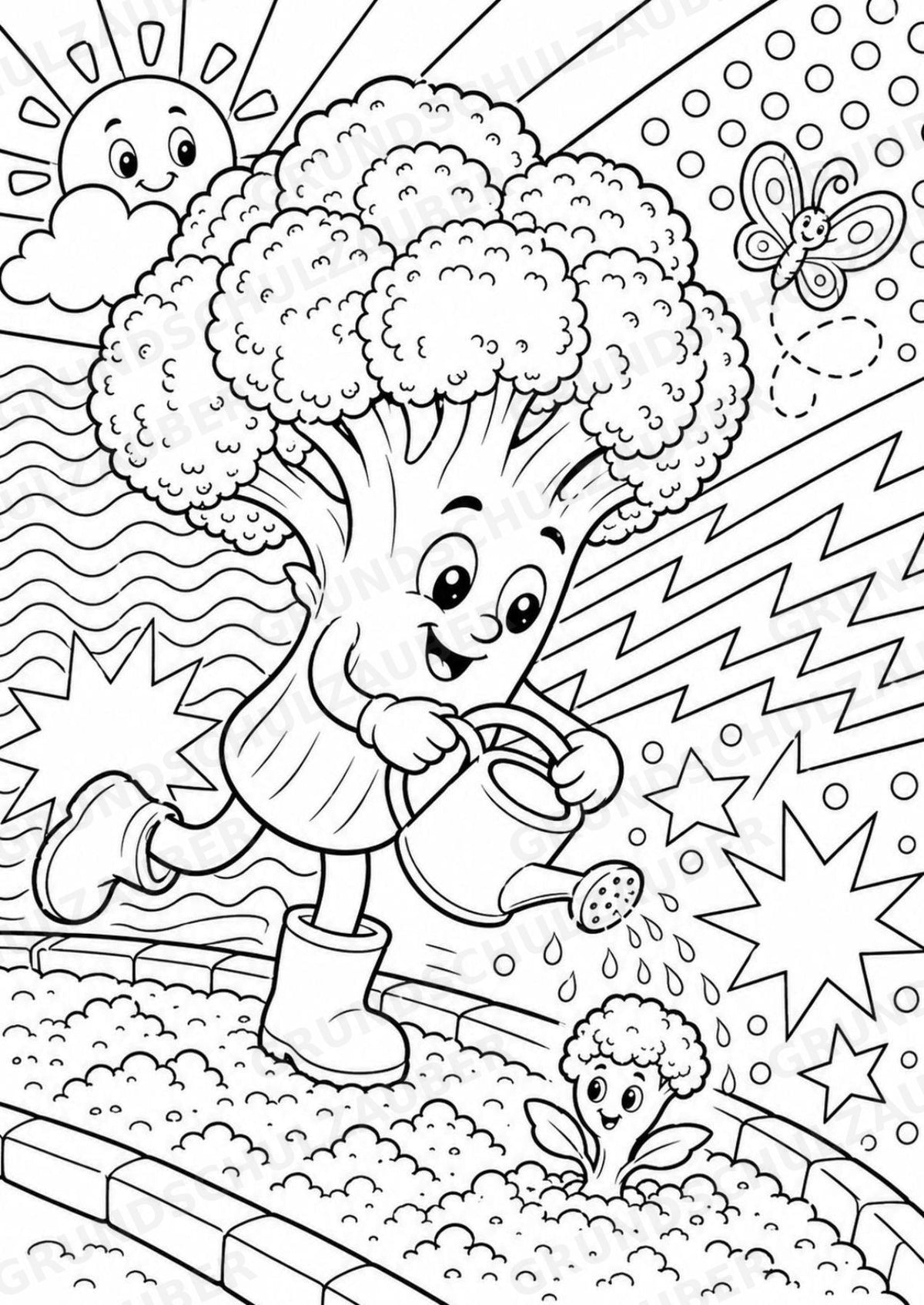 Brokkoli POP Art Ausmalbilder 15 Malvorlagen – Materialseite 2