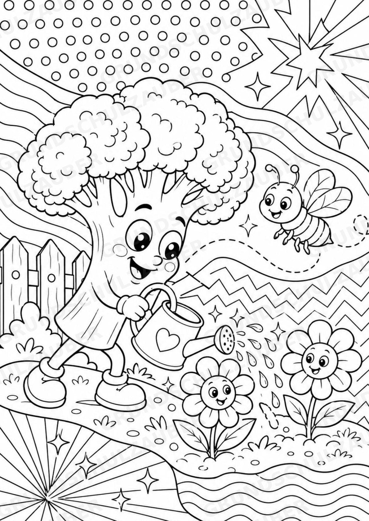 Brokkoli POP Art Ausmalbilder 15 Malvorlagen – Materialseite 10
