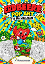 Erdbeere POP Art Ausmalbilder 15 Malvorlagen – Cover