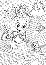 Erdbeere POP Art Ausmalbilder 15 Malvorlagen – Materialseite 2