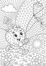 Erdbeere POP Art Ausmalbilder 15 Malvorlagen – Materialseite 8