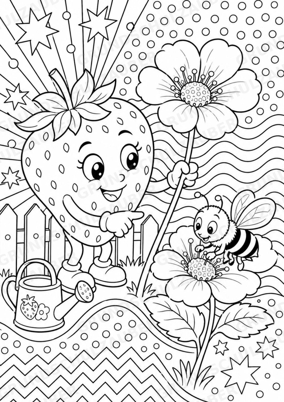 Erdbeere POP Art Ausmalbilder 15 Malvorlagen – Materialseite 10