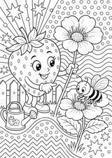 Erdbeere POP Art Ausmalbilder 15 Malvorlagen – Materialseite 10