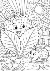 Erdbeere POP Art Ausmalbilder 15 Malvorlagen – Materialseite 13