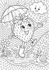 Erdbeere POP Art Ausmalbilder 15 Malvorlagen – Materialseite 16