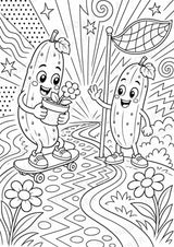 Gurke POP Art Ausmalbilder 15 Malvorlagen – Materialseite 2