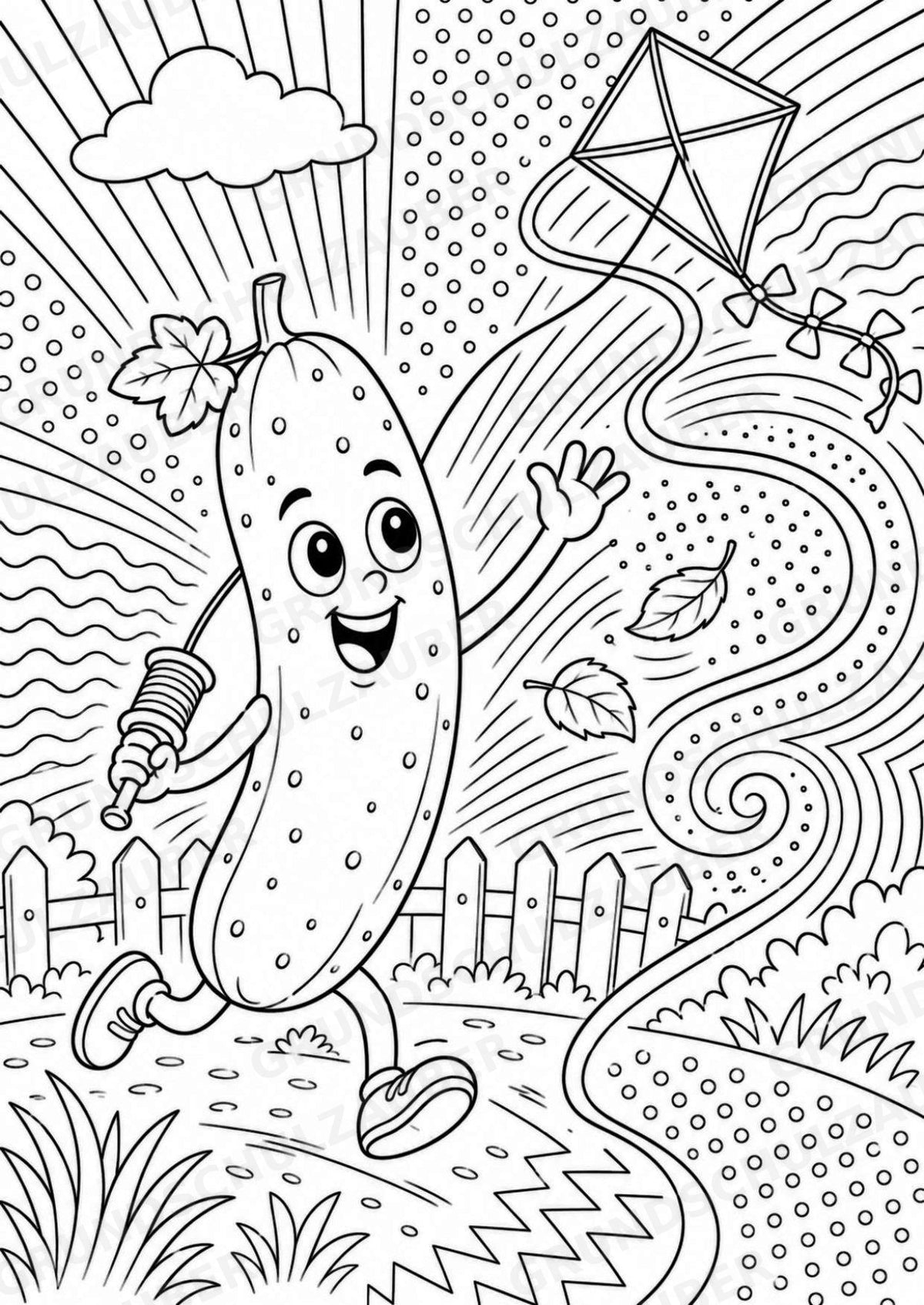 Gurke POP Art Ausmalbilder 15 Malvorlagen – Materialseite 4