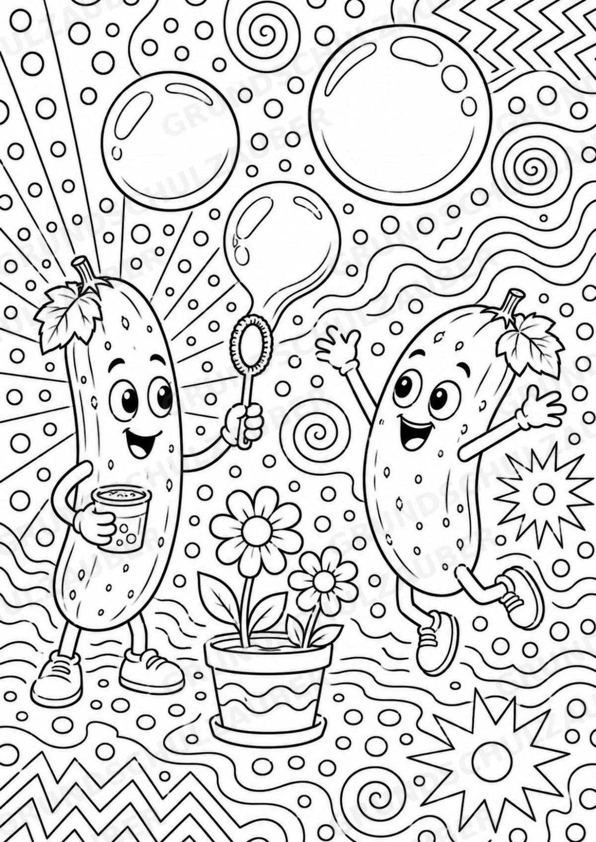 Gurke POP Art Ausmalbilder 15 Malvorlagen – Materialseite 6
