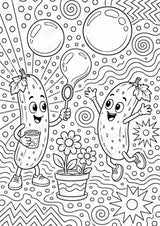Gurke POP Art Ausmalbilder 15 Malvorlagen – Materialseite 6