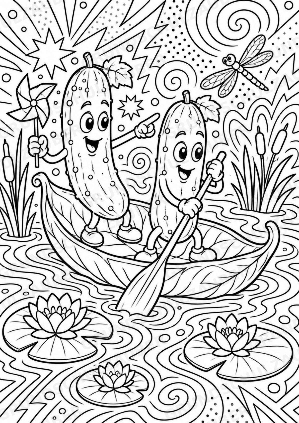 Gurke POP Art Ausmalbilder 15 Malvorlagen – Materialseite 7