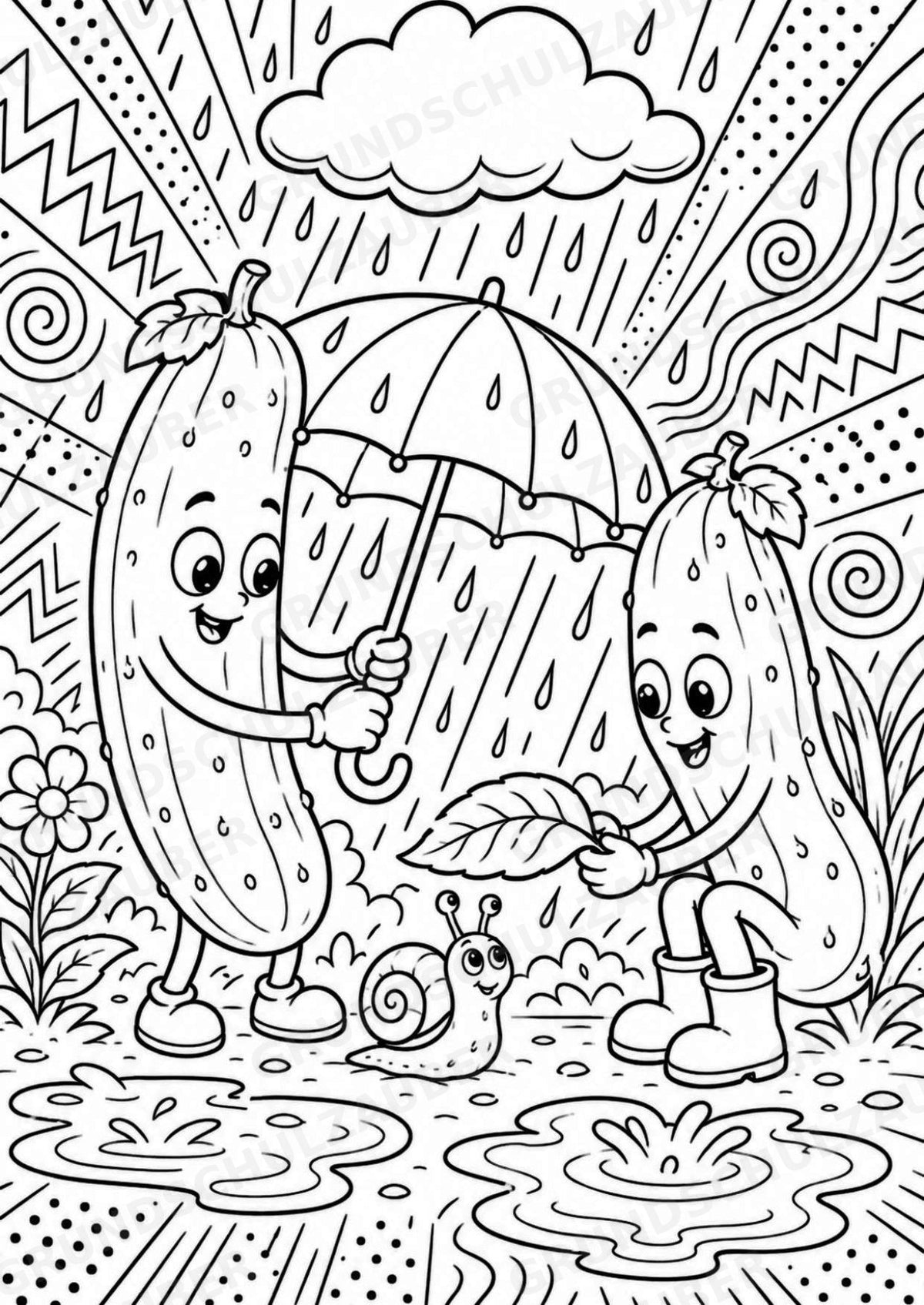 Gurke POP Art Ausmalbilder 15 Malvorlagen – Materialseite 11