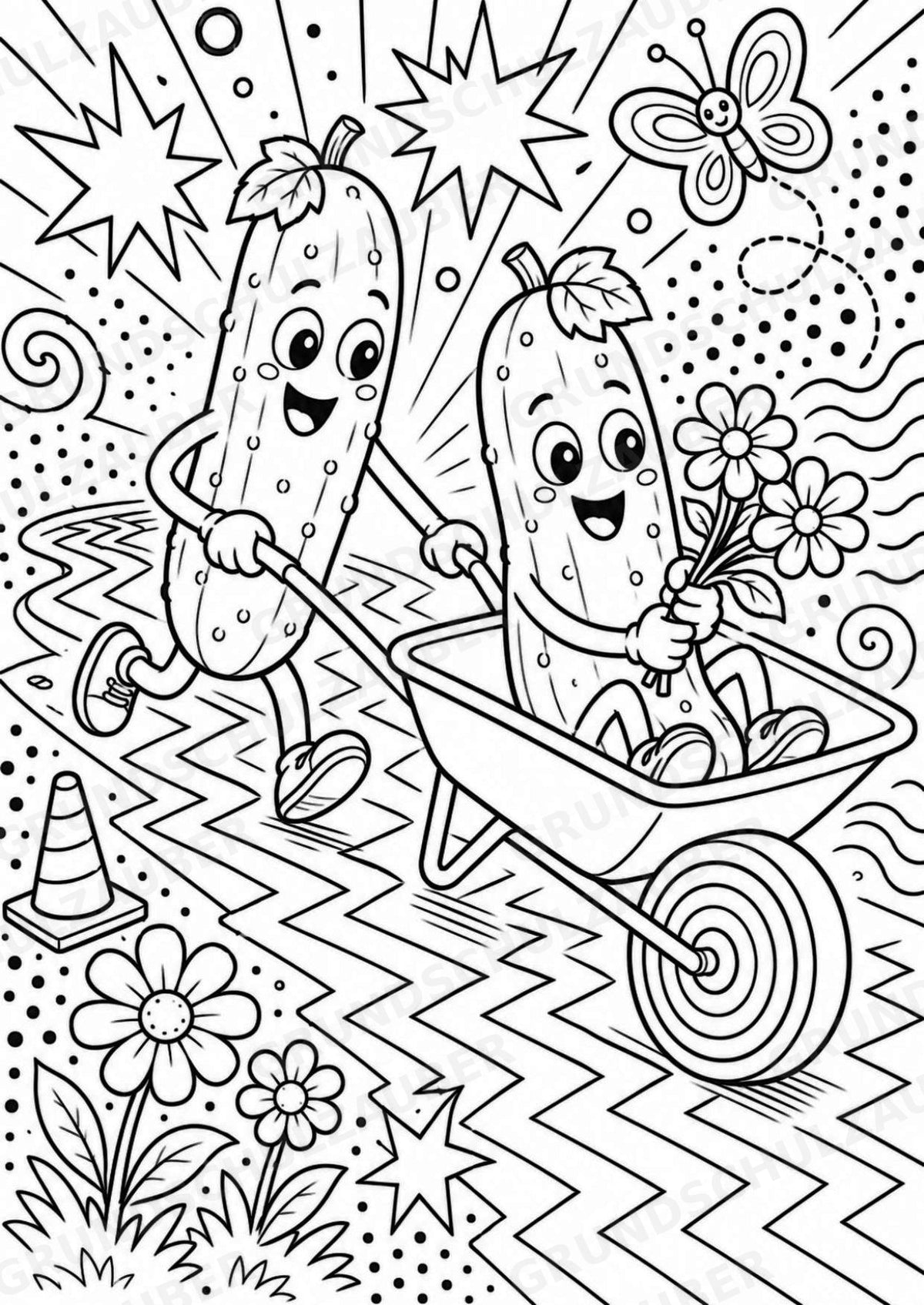 Gurke POP Art Ausmalbilder 15 Malvorlagen – Materialseite 12