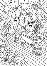 Gurke POP Art Ausmalbilder 15 Malvorlagen – Materialseite 12