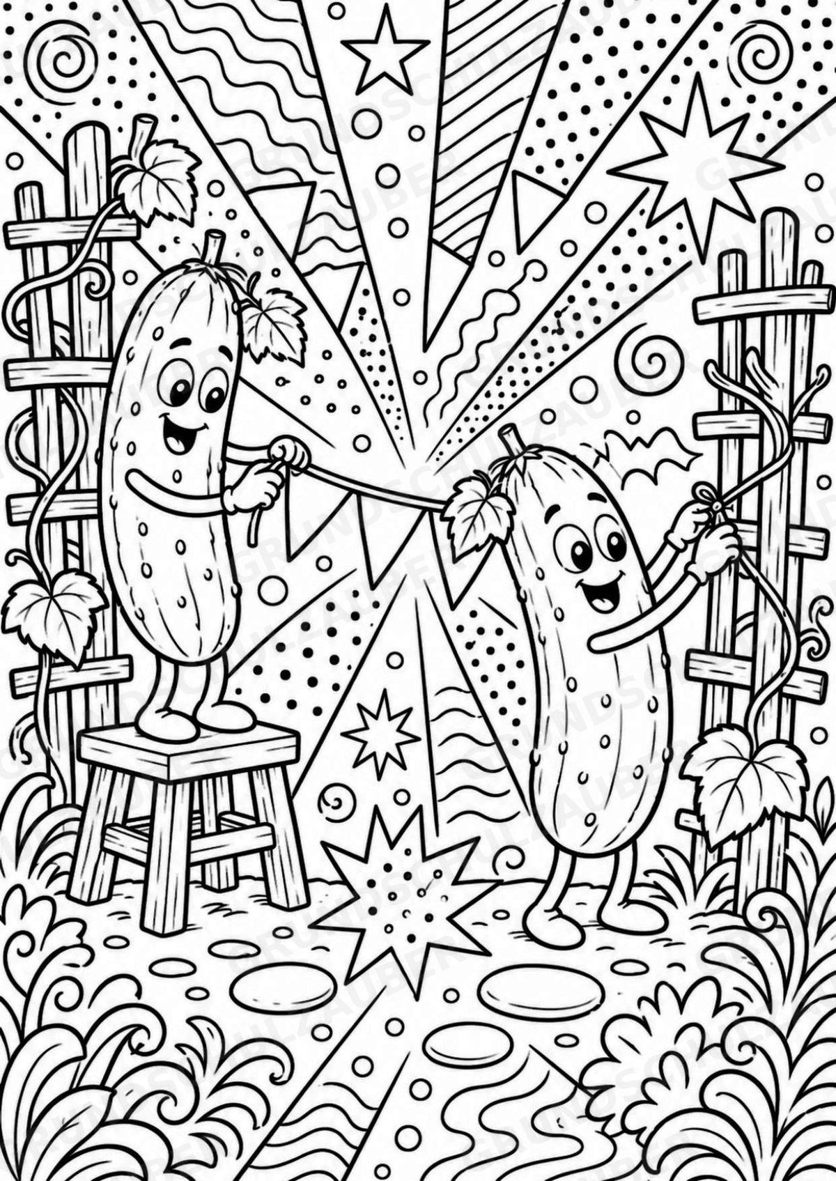Gurke POP Art Ausmalbilder 15 Malvorlagen – Materialseite 13