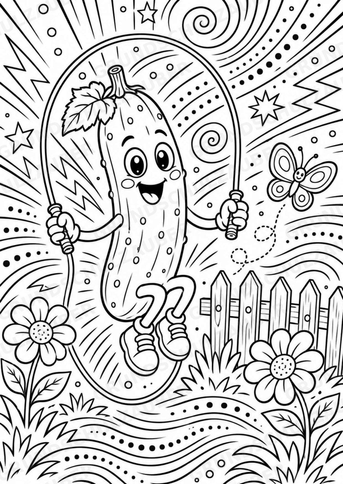 Gurke POP Art Ausmalbilder 15 Malvorlagen – Materialseite 14