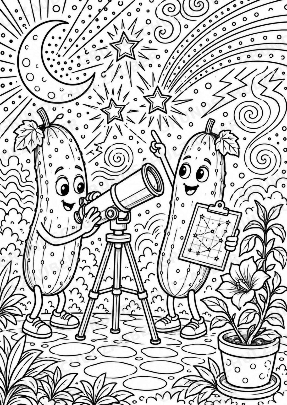Gurke POP Art Ausmalbilder 15 Malvorlagen – Materialseite 15