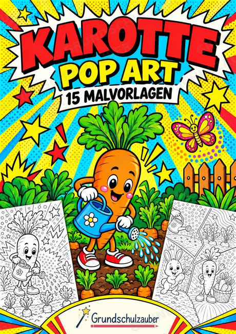 Karotte POP Art Ausmalbilder 15 Malvorlagen – Cover