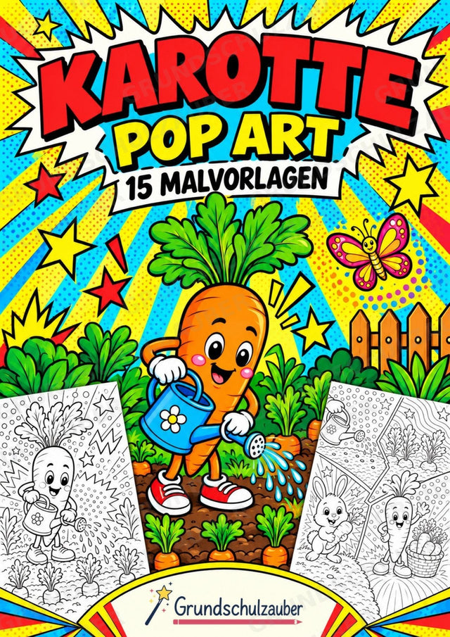 Karotte POP Art Ausmalbilder 15 Malvorlagen – Cover