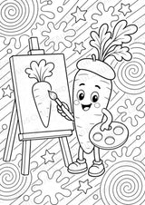 Karotte POP Art Ausmalbilder 15 Malvorlagen – Materialseite 9