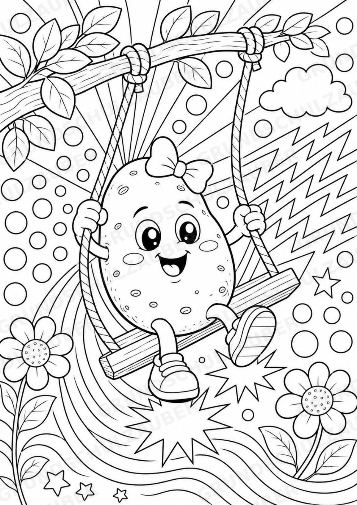 Kartoffel POP Art Ausmalbilder 15 Malvorlagen – Materialseite 12