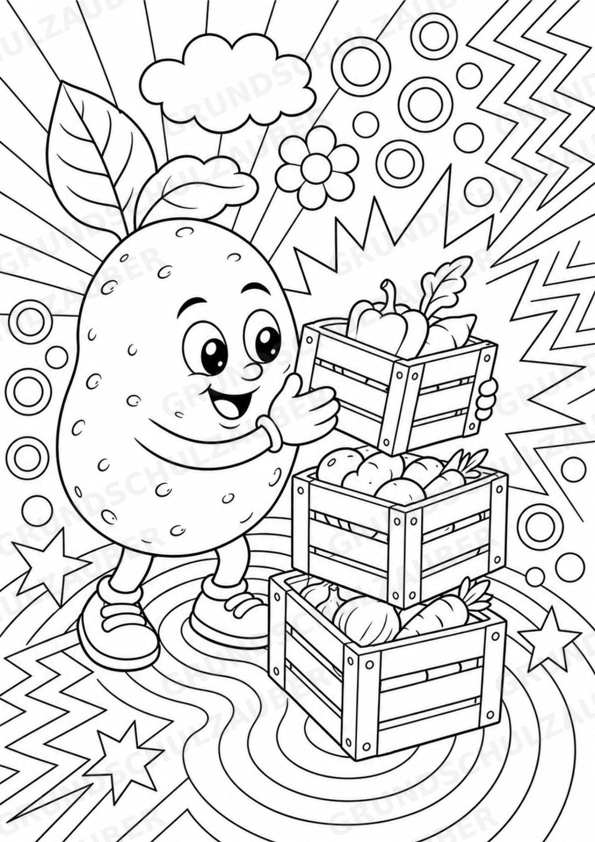 Kartoffel POP Art Ausmalbilder 15 Malvorlagen – Materialseite 13