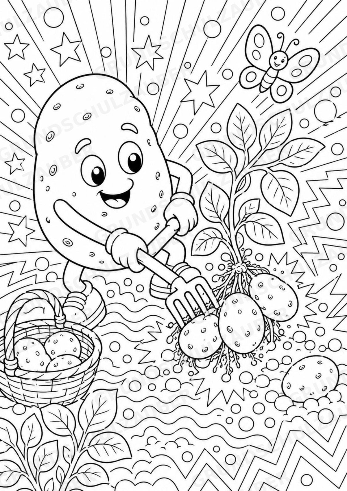 Kartoffel POP Art Ausmalbilder 15 Malvorlagen – Materialseite 15