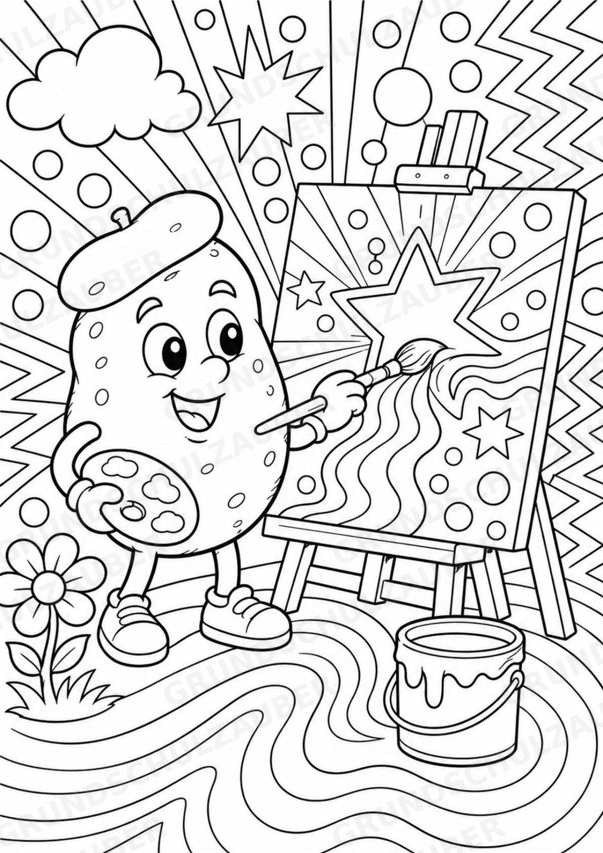 Kartoffel POP Art Ausmalbilder 15 Malvorlagen – Materialseite 16