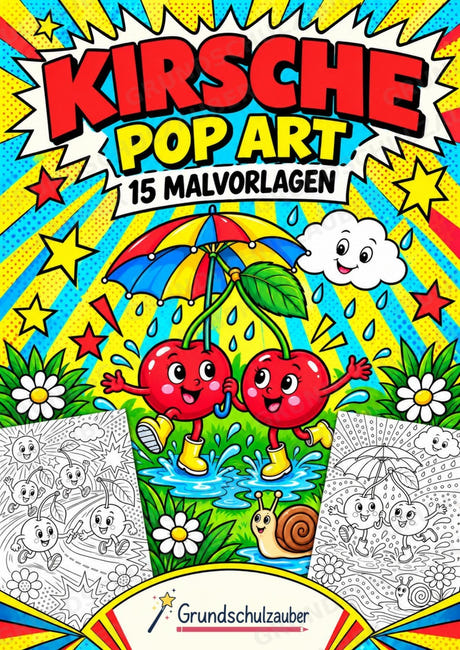Kirsche POP Art Ausmalbilder 15 Malvorlagen – Cover