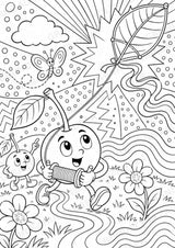 Kirsche POP Art Ausmalbilder 15 Malvorlagen – Materialseite 8